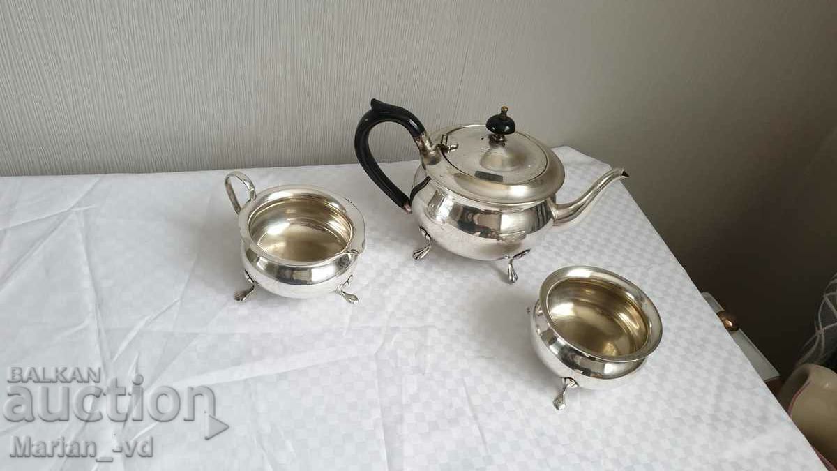 English silver plated 3 piece tea set with price 100.00 BGN | € 51.13