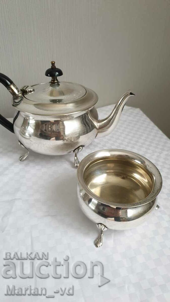 English silver plated 3 piece tea set - 5