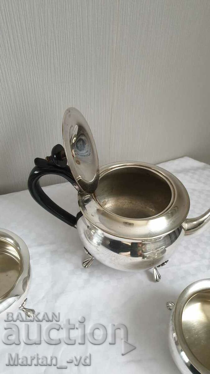 English silver plated 3 piece tea set - 6