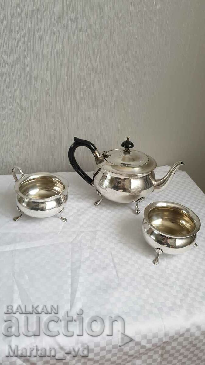 Set de ceai din 3 piese placat cu argint englezesc