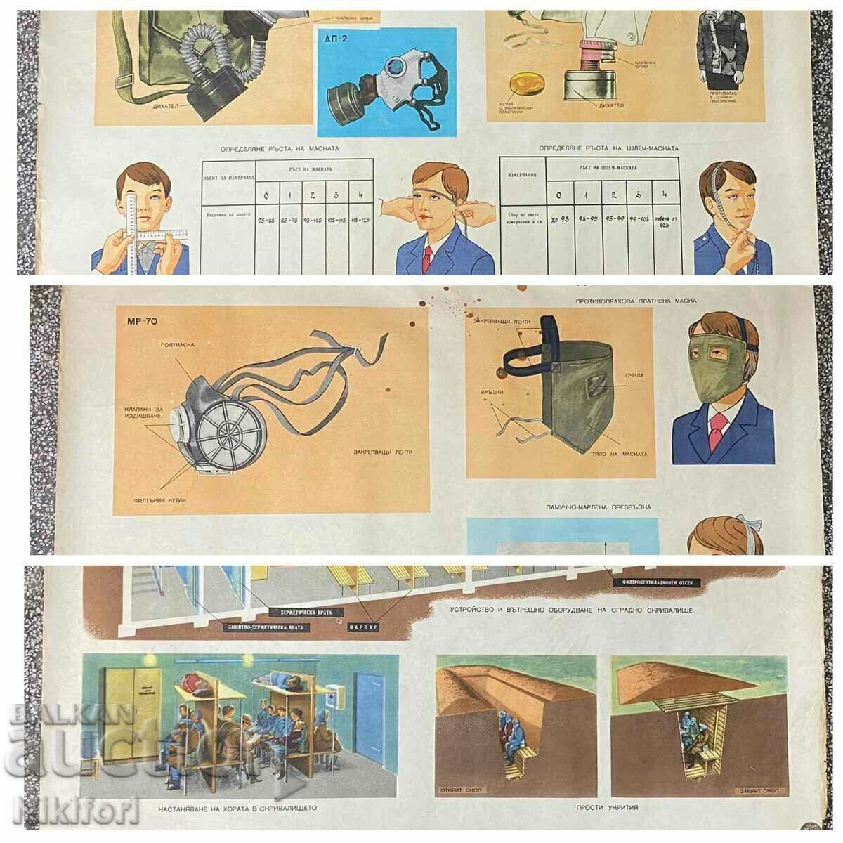3 pcs. Posters Poster Poster Gas mask 3 pcs. Posters Poster Poster Gas mask