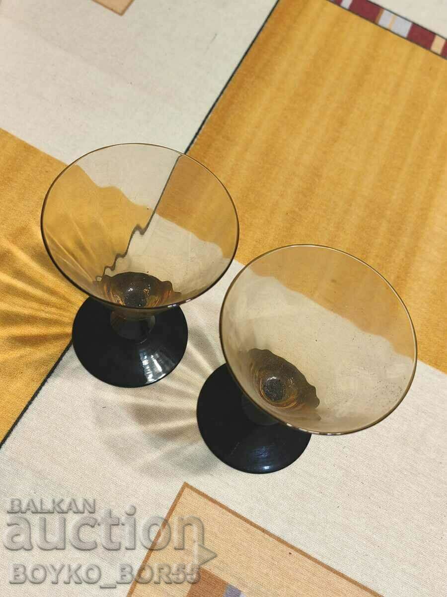 Auction  Two Large Antique Imperial Glass Goblets, 1930s.