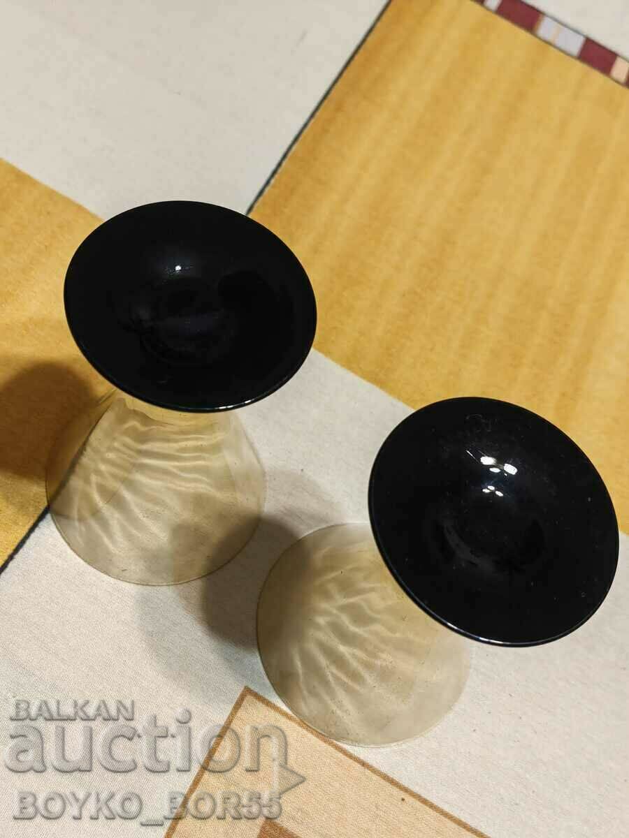 Delivery of Two Large Antique Imperial Glass Goblets, 1930s.