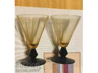 Two Large Antique Imperial Glass Goblets, 1930s.