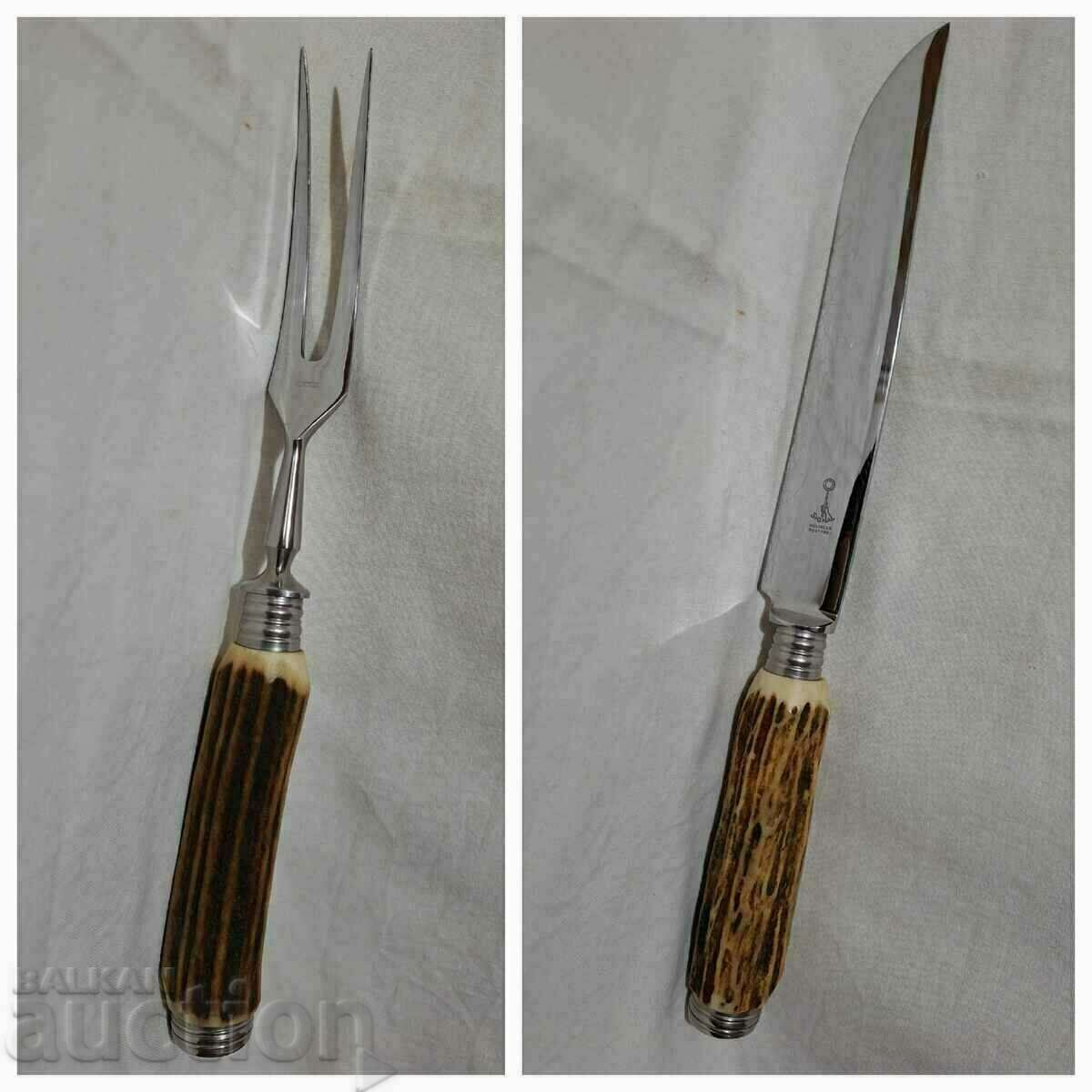 Old knife fork set for barbecue meat--Solingen Solingen - 5 Old knife fork set for barbecue meat--Solingen Solingen - 5