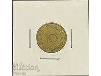 Germania 10 franci 1954 Saarland.