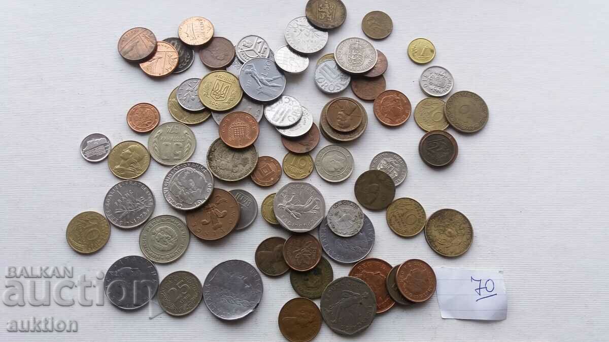 A COLLECTION OF 70 COINS FROM AROUND THE WORLD with price 9.99 BGN | € 5.11 A COLLECTION OF 70 COINS FROM AROUND THE WORLD with price 9.99 BGN | € 5.11