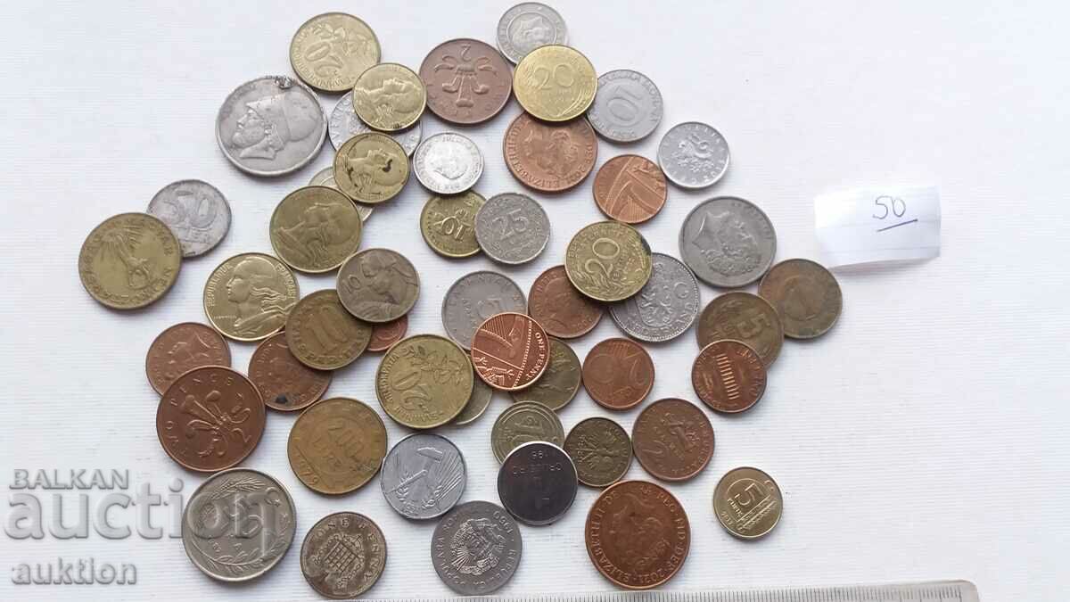 A COLLECTION OF 50 COINS FROM AROUND THE WORLD with price 6.99 BGN | € 3.57 A COLLECTION OF 50 COINS FROM AROUND THE WORLD with price 6.99 BGN | € 3.57