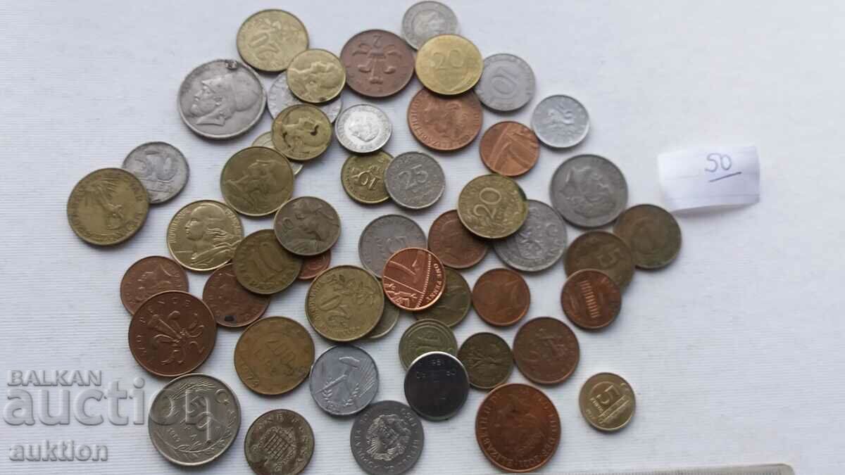 A COLLECTION OF 50 COINS FROM AROUND THE WORLD