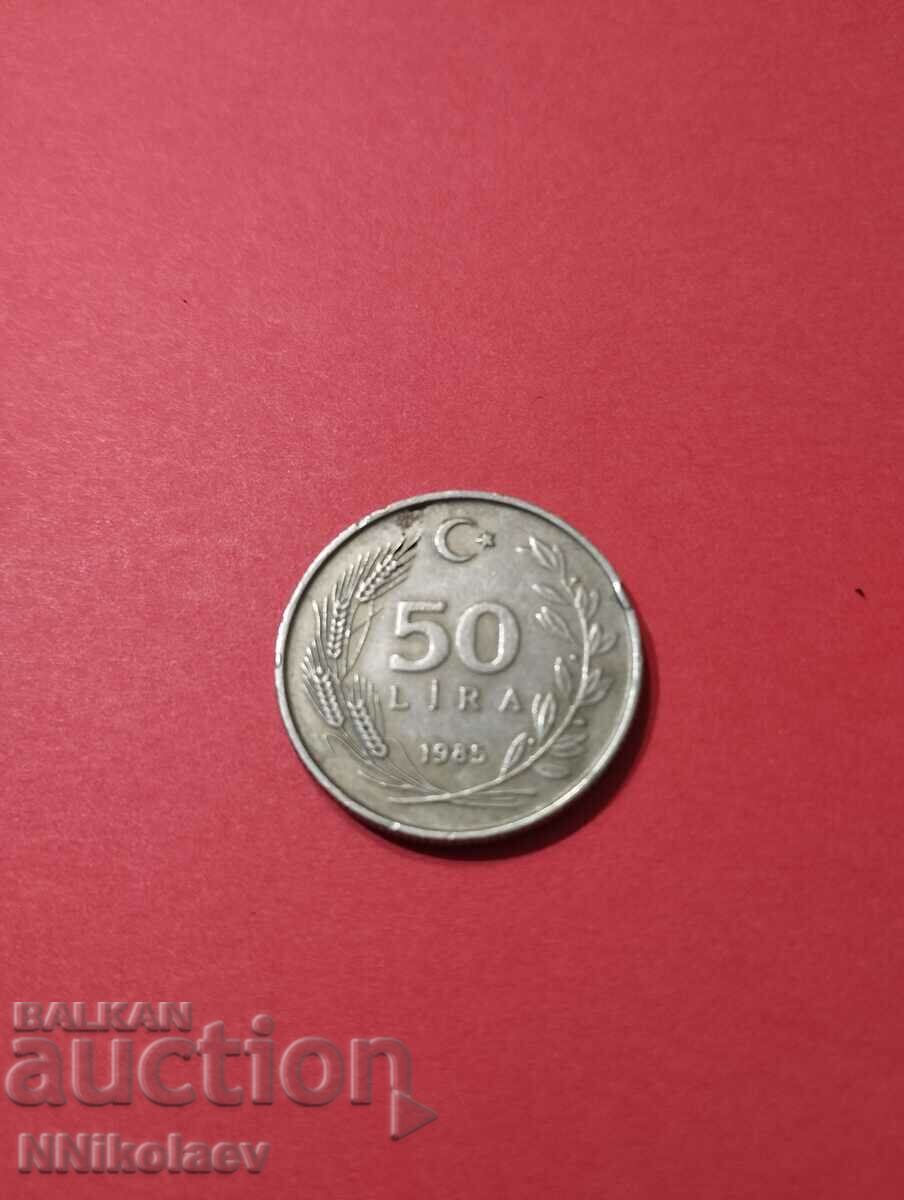 Turkey 50 lira 1985 with price 1.00 BGN | € 0.51 Turkey 50 lira 1985 with price 1.00 BGN | € 0.51