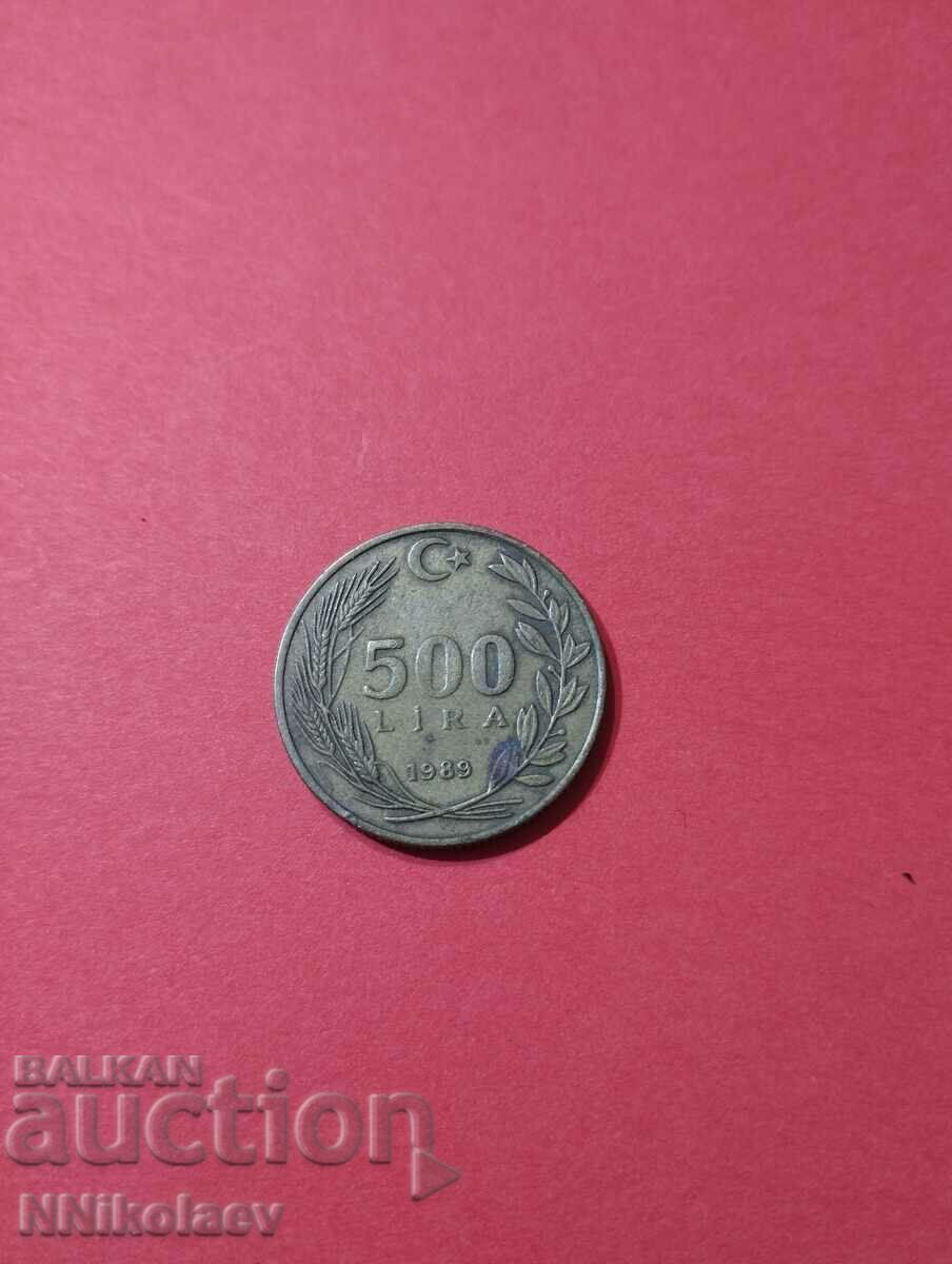 Turkey 500 lira 1989 with price 1.00 BGN | € 0.51
