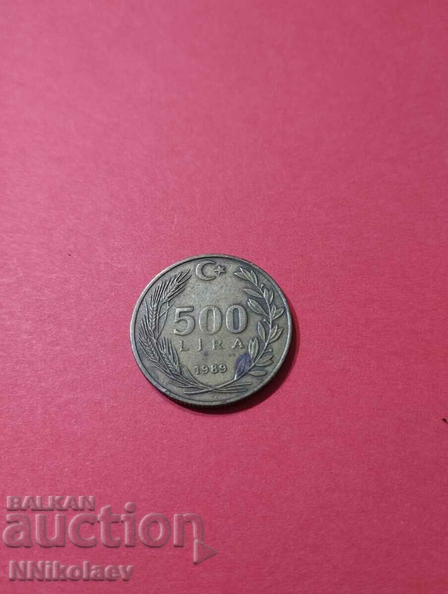 Турция 500 лири 1989 година
