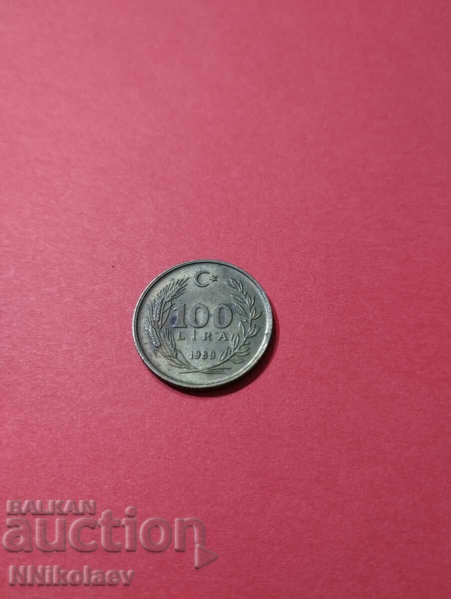 Turkey 100 lira 1989
