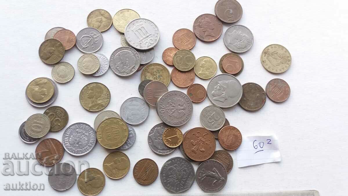 A COLLECTION OF 60 COINS FROM AROUND THE WORLD