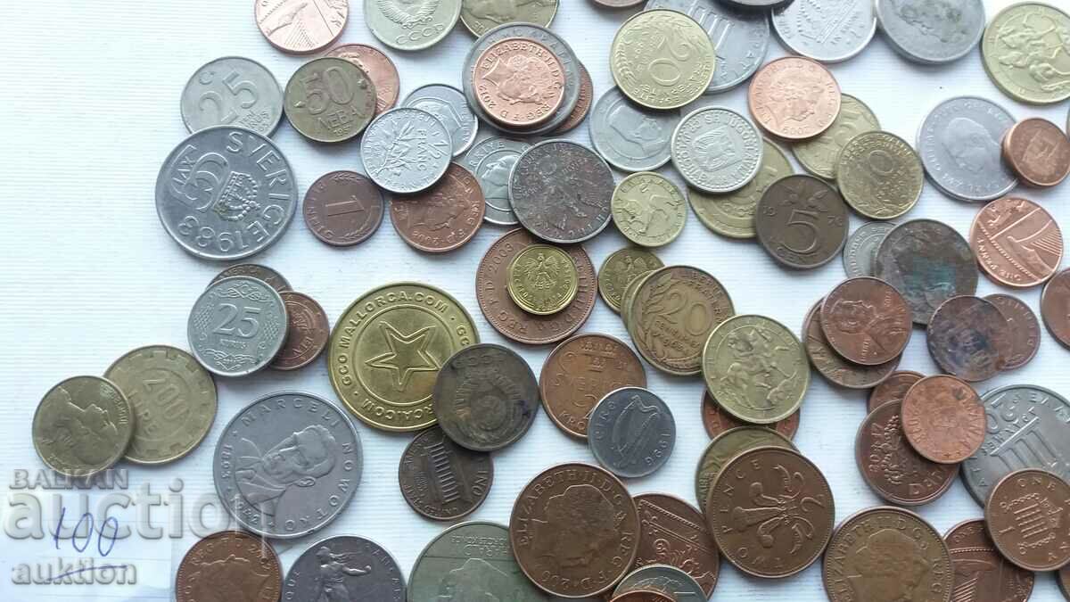 Delivery of A COLLECTION OF 100 COINS FROM AROUND THE WORLD