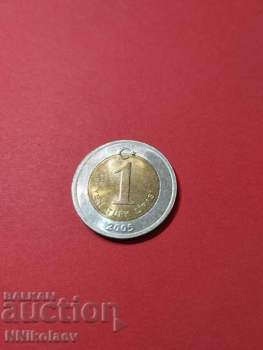 Turkey 1 new lira 2005 with price 1.00 BGN | € 0.51 Turkey 1 new lira 2005 with price 1.00 BGN | € 0.51