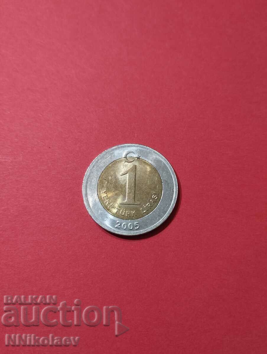 Turcia 1 lira noua 2005