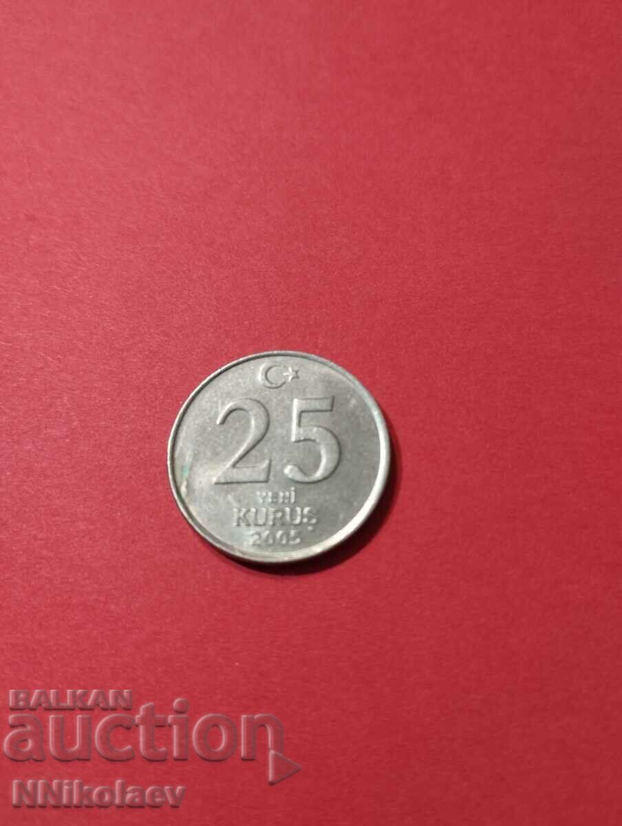 Τουρκία 25 νέα kurusha 2005 έτος με τιμή € 1.02 | 1.99 BGN Τουρκία 25 νέα kurusha 2005 έτος με τιμή € 1.02 | 1.99 BGN