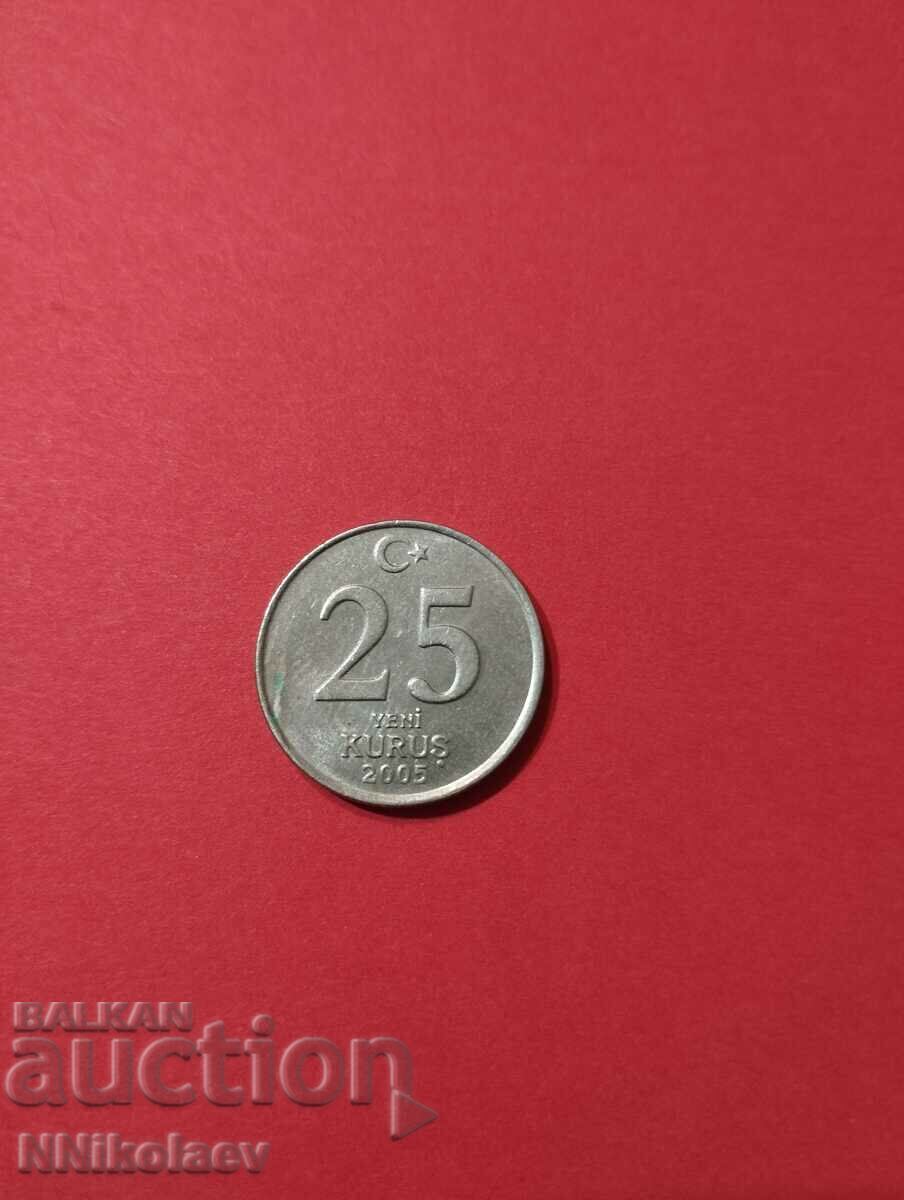 Τουρκία 25 νέα kurusha 2005 έτος Τουρκία 25 νέα kurusha 2005 έτος