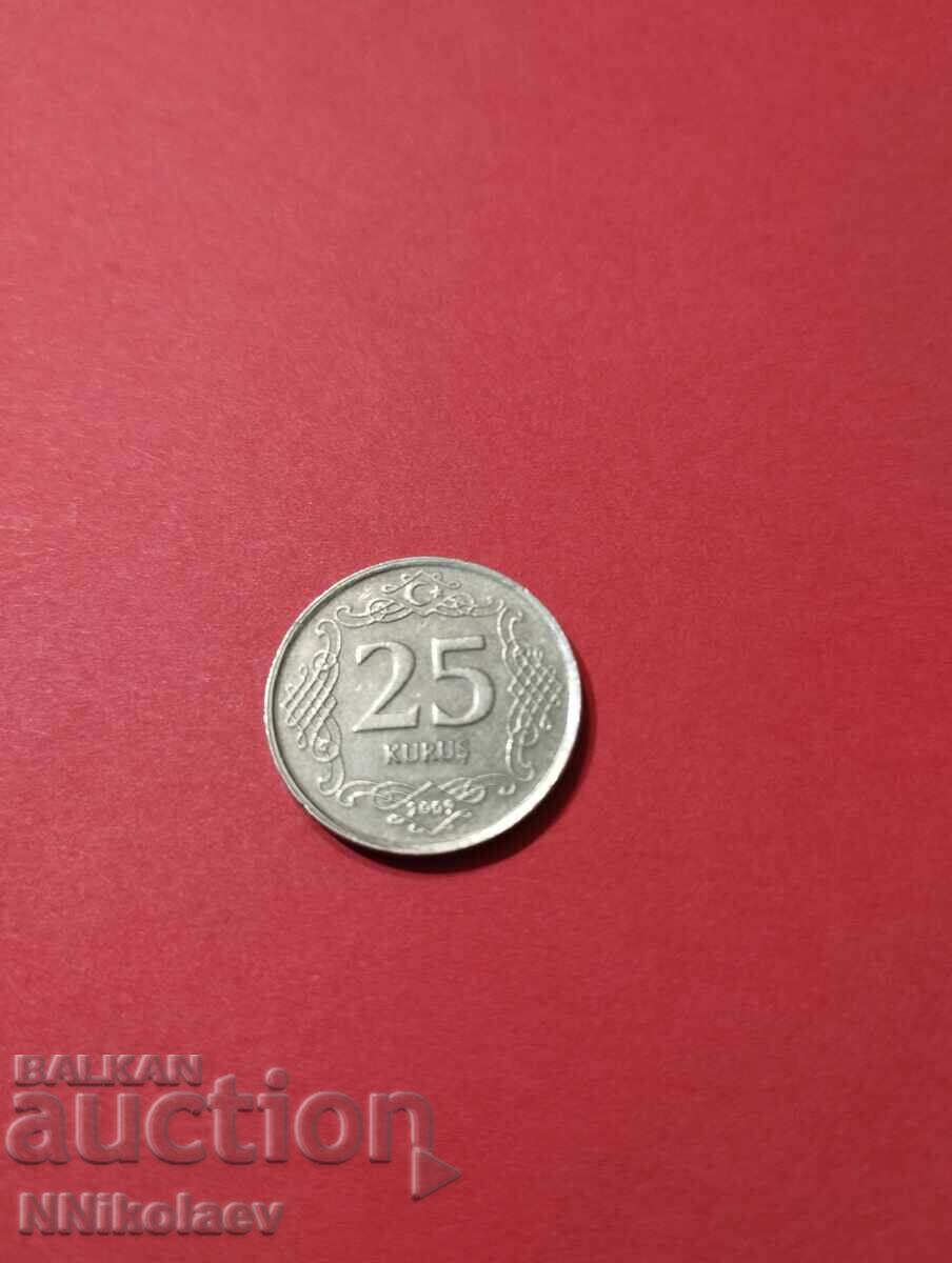Turkey 25 kurusha 2009 with price 1.00 BGN | € 0.51 Turkey 25 kurusha 2009 with price 1.00 BGN | € 0.51