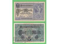 (¯`'•.¸ГЕРМАНИЯ  5 марки 1917  UNC  (1)¸.•'´¯)
