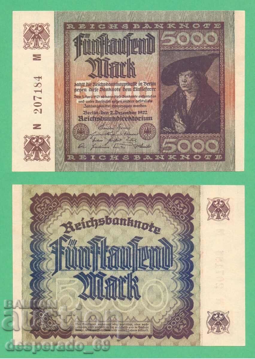 (¯`'•.¸GERMANY 5000 marks 02.12.1922 UNC (1)¸.•'´¯) (¯`'•.¸GERMANY 5000 marks 02.12.1922 UNC (1)¸.•'´¯)