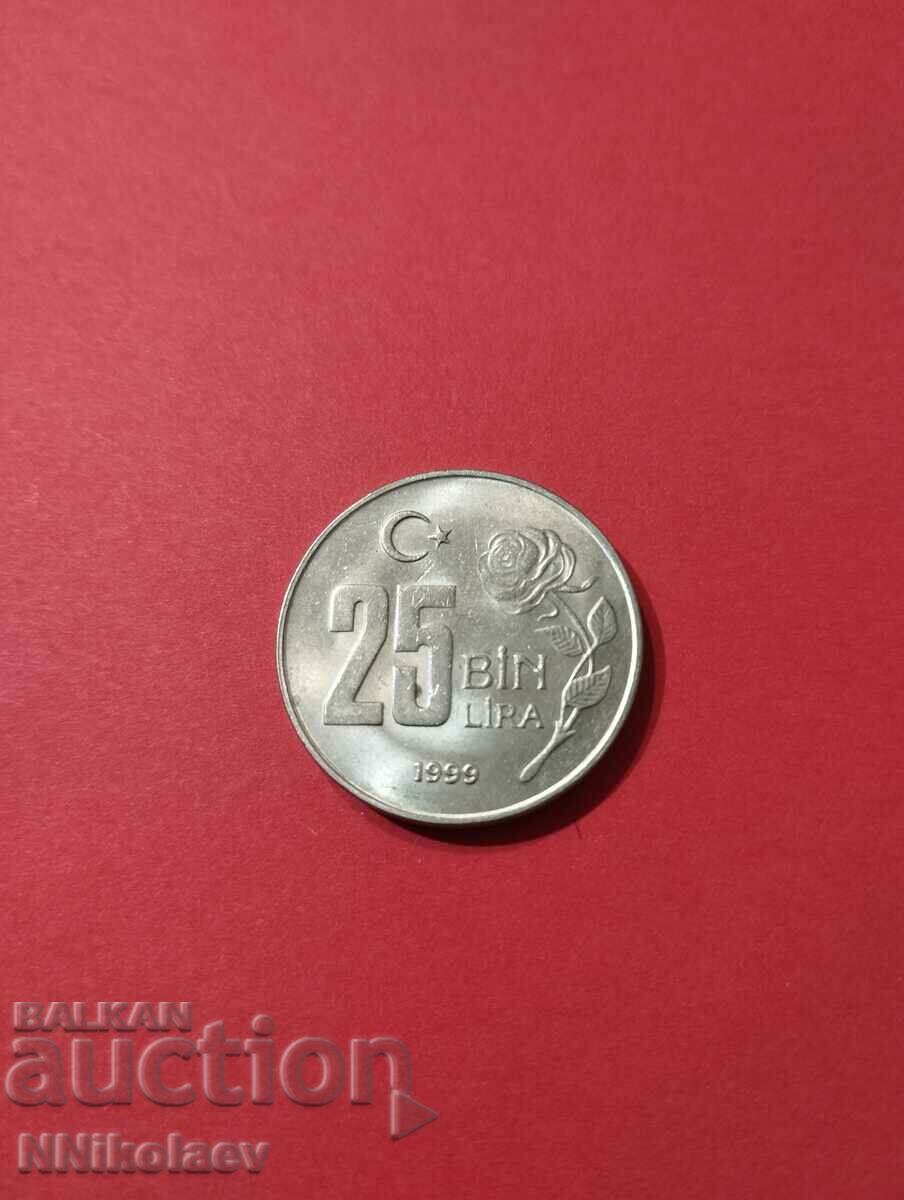 Turcia 25 de mii de lire sterline 1999