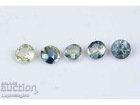 5 Pieces Blue Green Sapphire 0.56ct 2.6mm Heated #1