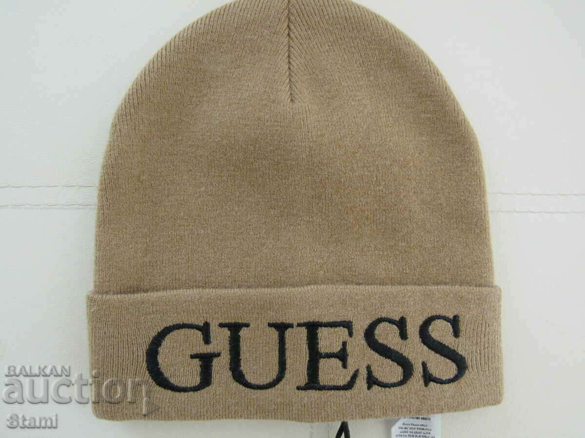 Cappuccino color GUESS knitted cap