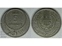 0013 Тунис 5 франка 1954г.