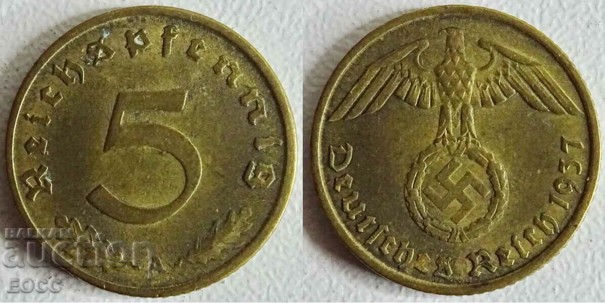 0025 Germany 5 Pfennig 1937A