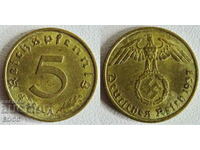 0026 Germany 5 Pfennig 1937A