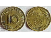 0044 Γερμανία 10 Pfennig 1938J