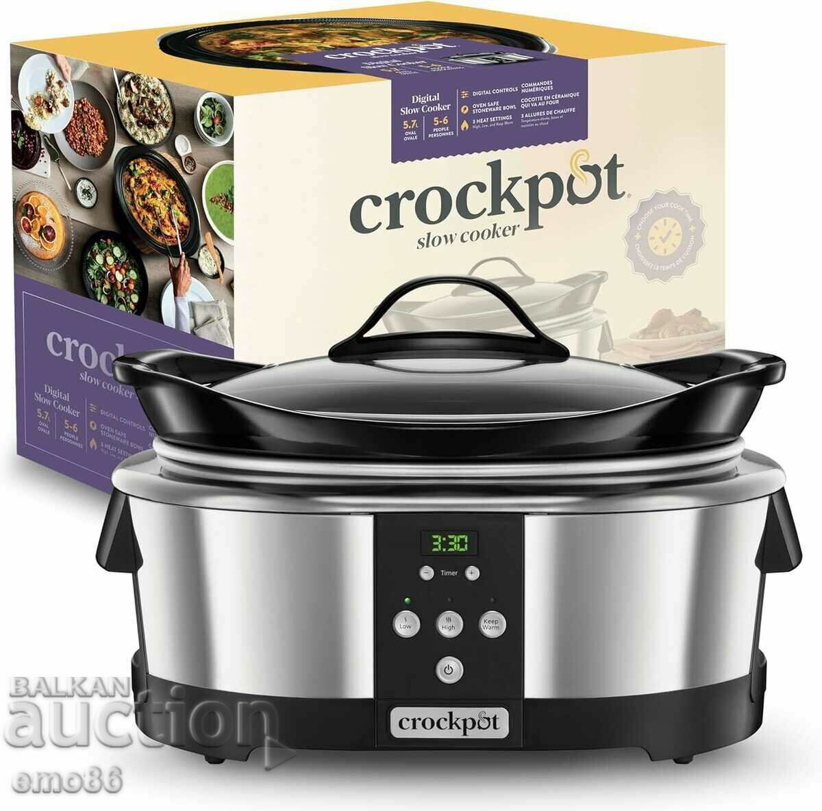 Crock Pot for slow cooking 5.7 L. NEW