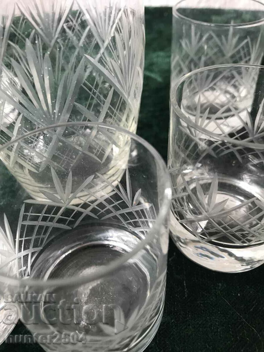 Cups and carafe - Russian crystal with price 25.95 BGN | € 13.27