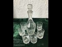 Чашки и гарафа- руски кристал