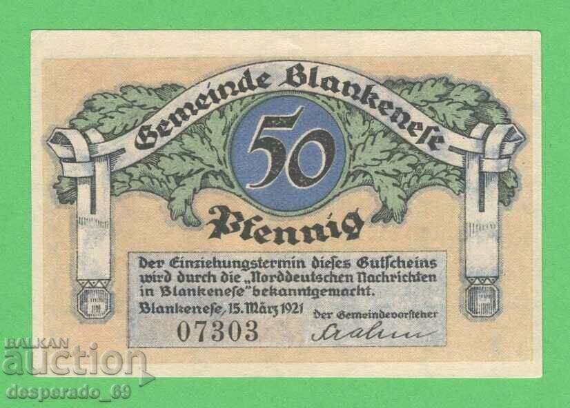 (¯`'•.¸NOTGELD (gr. Blankenese) 1921 UNC -50 pfennig¸.•'´¯) with price 2.80 BGN | € 1.43 (¯`'•.¸NOTGELD (gr. Blankenese) 1921 UNC -50 pfennig¸.•'´¯) with price 2.80 BGN | € 1.43