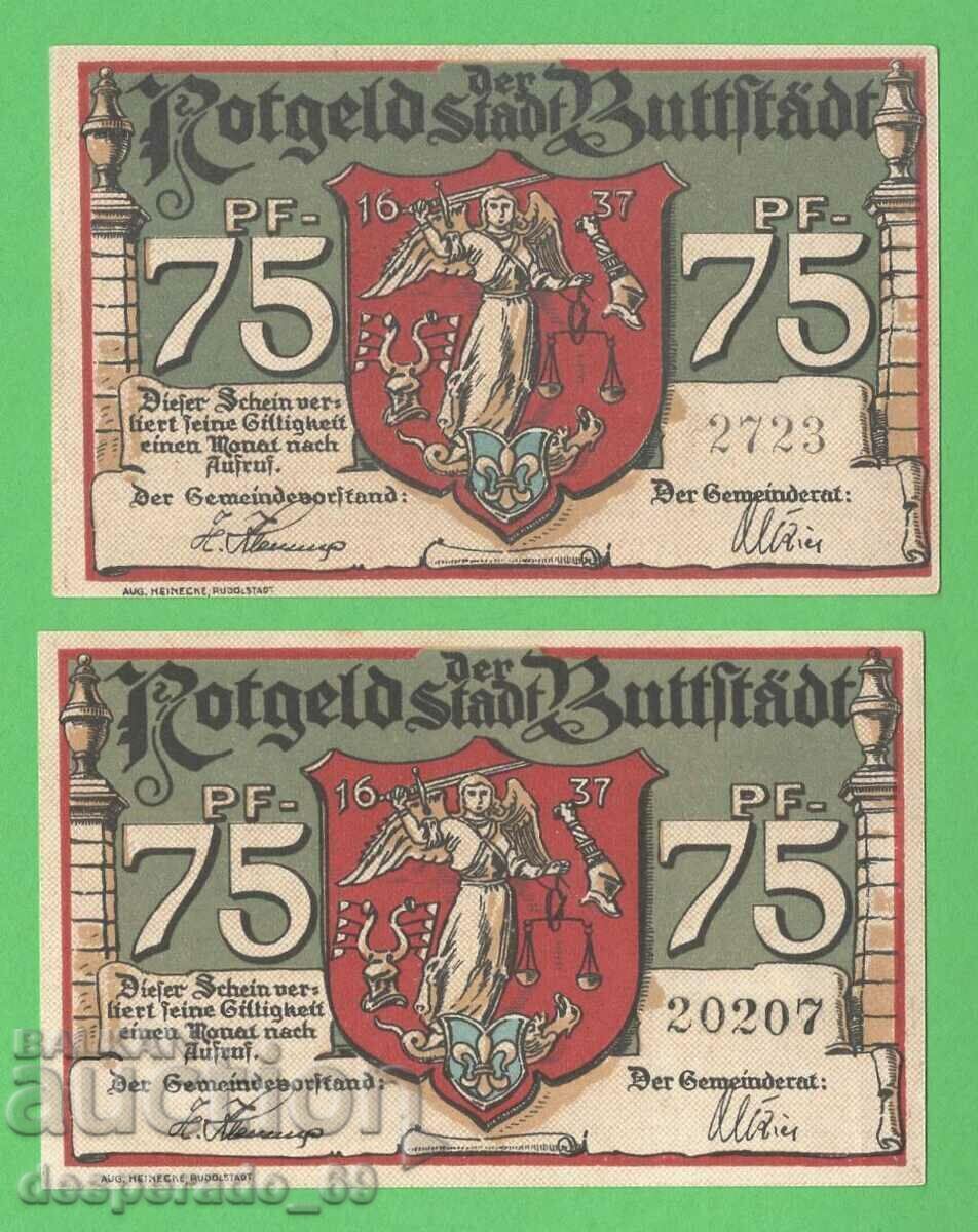 (¯`'•.¸NOTGELD (πόλη του Buttstädt) UNC -2 τραπεζογραμμάτια¸.•'´¯) με τιμή € 4.00 | 7.82 BGN