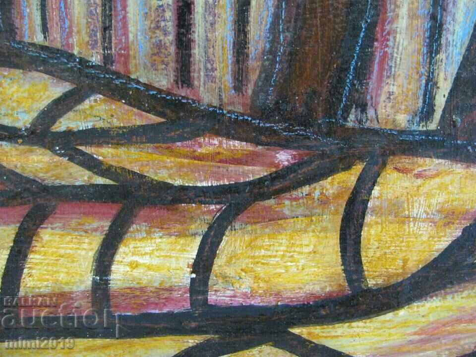 Delivery of Painting Oil Cardboard Signed Delivery of Painting Oil Cardboard Signed