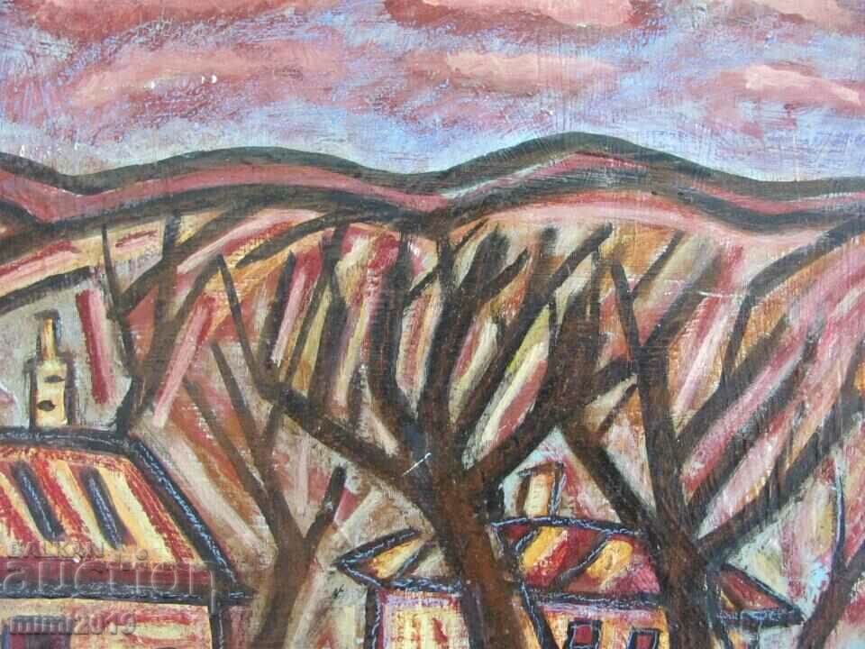 Painting Oil Cardboard Signed - 5 Painting Oil Cardboard Signed - 5