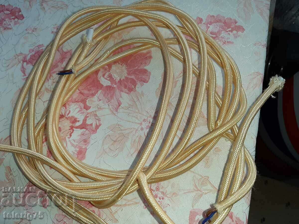 Cable with Textile Braid for Pendant Lamps - Gold with price 18.00 BGN | € 9.20 Cable with Textile Braid for Pendant Lamps - Gold with price 18.00 BGN | € 9.20