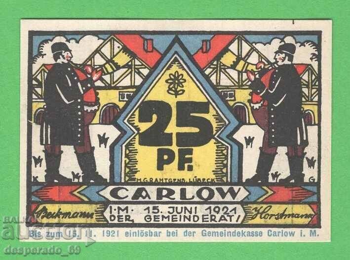 (¯`'•.¸NOTGELD (City of Carlow) 1921 UNC -25 pfennig¸.•'´¯) with price € 1.30 | 2.54 BGN