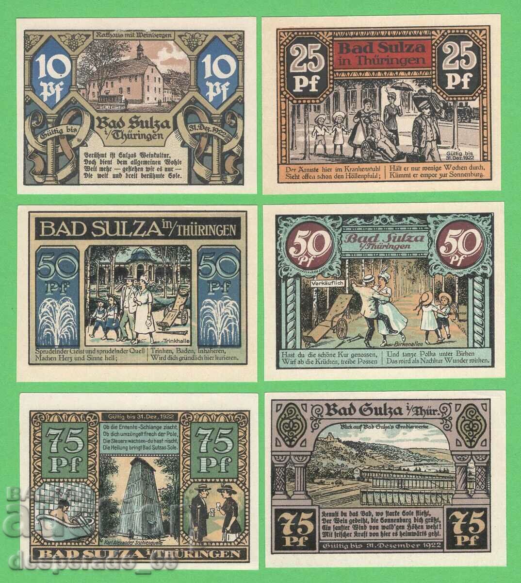 (¯`'•.¸NOTGELD (city Bad Sulza) 1921 UNC -6 pcs. banknotes