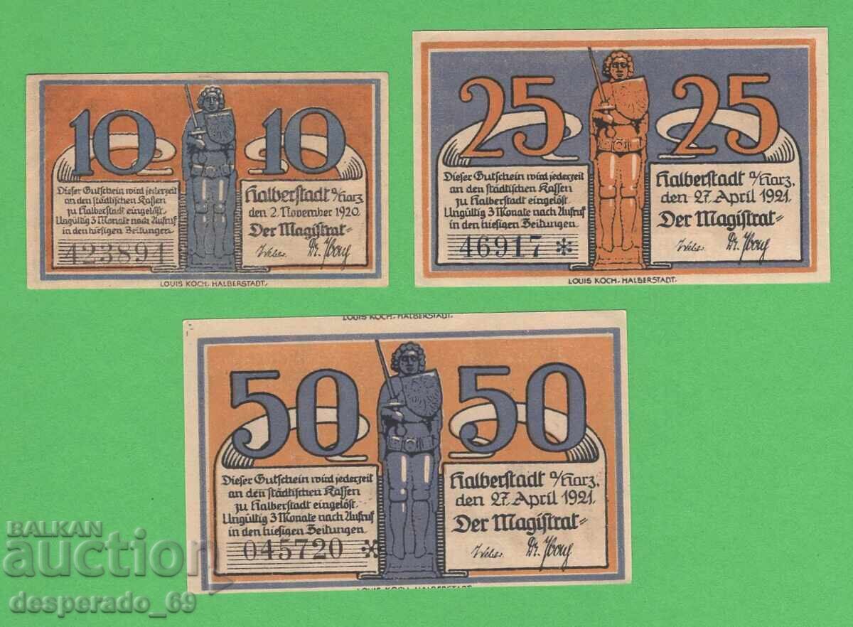(¯`'•.¸NOTGELD (city Halberstadt) 1921 UNC -3 pcs. banknotes ´¯) with price € 3.00 | 5.87 BGN (¯`'•.¸NOTGELD (city Halberstadt) 1921 UNC -3 pcs. banknotes ´¯) with price € 3.00 | 5.87 BGN