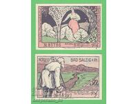 (¯`'•.¸NOTGELD (orașul Bad Salzig) 1921 UNC -2 buc. bancnote '´¯)