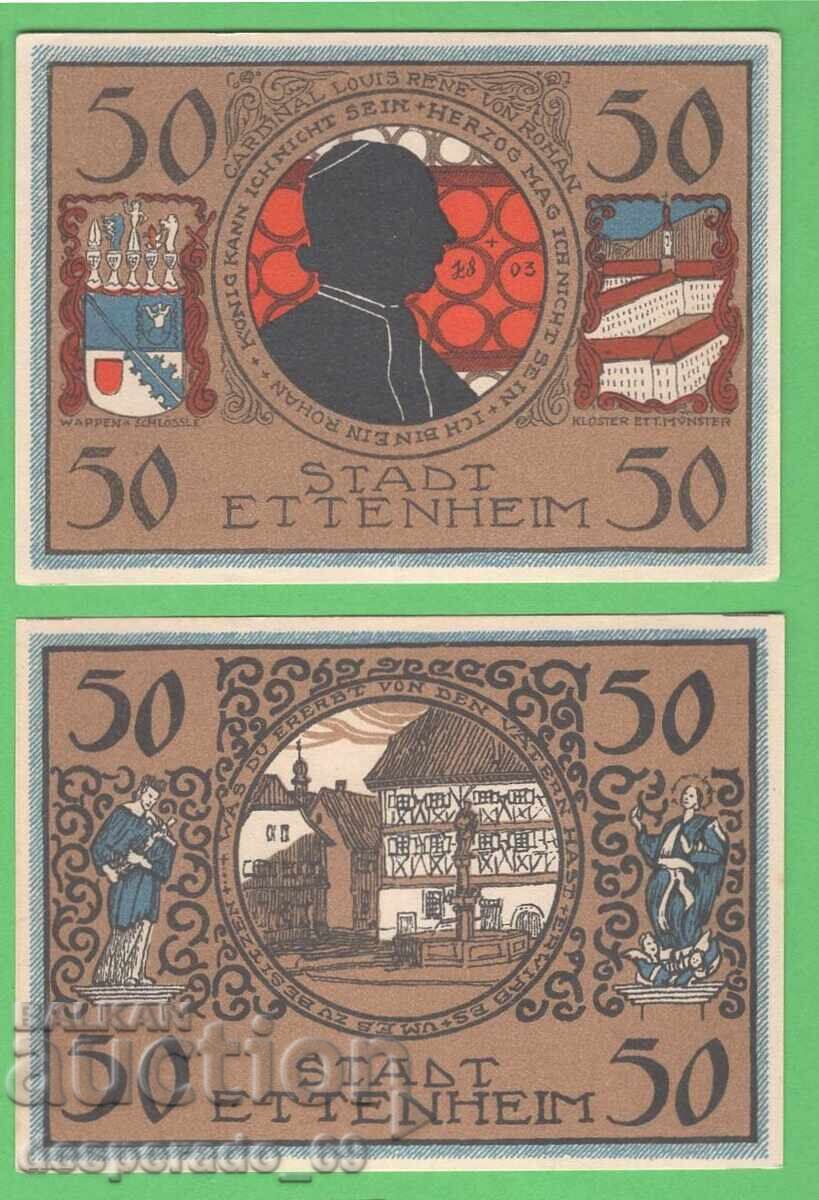 (¯`'•.¸NOTGELD (гр. Ettenheim) 1922 UNC -2 бр.банкноти •'´¯)