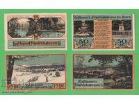 (¯`'•.¸NOTGELD (πόλη Friedrichsbrunn) 1921 UNC - 4 τεμ. τραπεζογραμμάτια