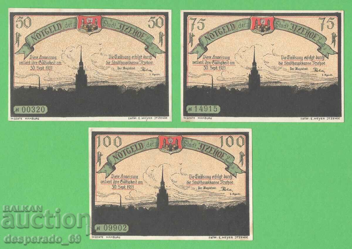 (¯`'•.¸NOTGELD (city. Itzehoe) 1921 UNC- -3 pcs. banknotes •'´¯) with price 9.00 BGN | € 4.60