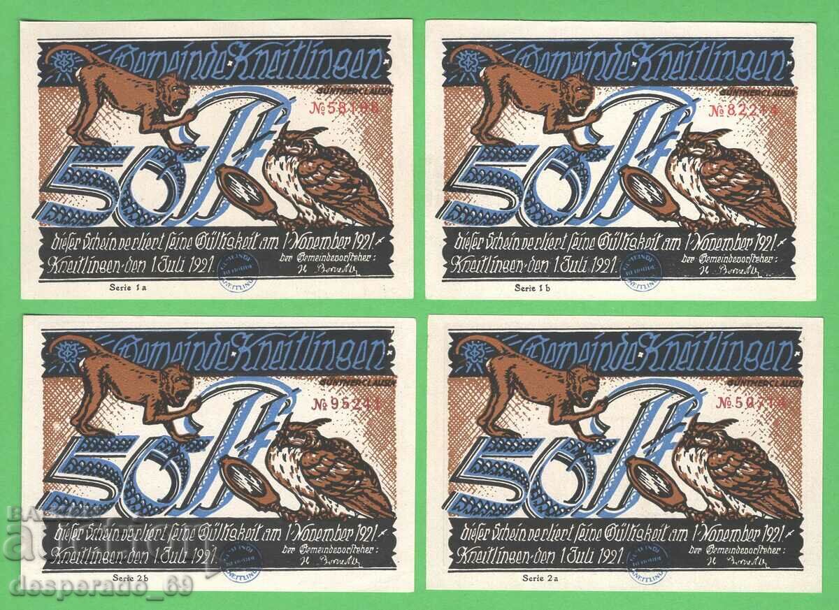(¯`'•.¸NOTGELD (town of Kneitlingen) 1921 UNC -9 pcs. banknotes ´¯) with price 26.10 BGN | € 13.34 (¯`'•.¸NOTGELD (town of Kneitlingen) 1921 UNC -9 pcs. banknotes ´¯) with price 26.10 BGN | € 13.34