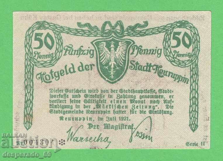 (¯`'•.¸NOTGELD (city Neuruppin) 1921 UNC -50 pfennig¸.•'´¯) with price 2.80 BGN | € 1.43 (¯`'•.¸NOTGELD (city Neuruppin) 1921 UNC -50 pfennig¸.•'´¯) with price 2.80 BGN | € 1.43